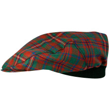 Mens Tartan Flat Cap MacKinnon Ancient Tartan Plaid Design Mens and Womens One size Elasticated Band Comfort Fit Scottish Made