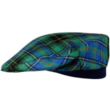 Mens Tartan Flat Cap MacInnes Ancient Tartan Plaid Design Mens and Womens One size Elasticated Band Comfort Fit Scottish Made