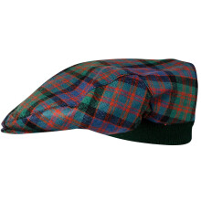 Mens Tartan Flat Cap MacDonald Clan Ancient Tartan Plaid Design Mens and Womens One size Elasticated Band Comfort Fit Scottish Made