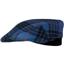 Mens Tartan Flat Cap MacKay Blue Ancient Tartan Plaid Design Mens and Womens One size Elasticated Band Comfort Fit Scottish Made