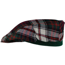 Mens Tartan Flat Cap MacDonald Dress Modern Tartan Plaid Design Mens and Womens One size Elasticated Band Comfort Fit Scottish Made