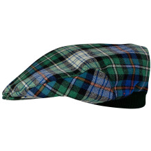 Mens Tartan Flat Cap MacKenzie Dress Ancient Tartan Plaid Design Mens and Womens One size Elasticated Band Comfort Fit Scottish Made