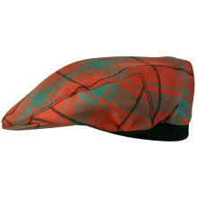 Mens Tartan Flat Cap MacDonald Lord Of The Isles Red Ancient Tartan Plaid Design Mens and Womens One size Elasticated Band Comfort Fit Scottish Made