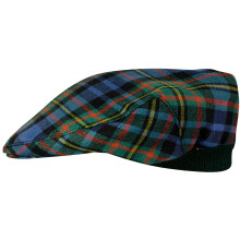 Mens Tartan Flat Cap MacLellan Ancient Tartan Plaid Design Mens and Womens One Size Elasticated Band Comfort Fit Scottish Made