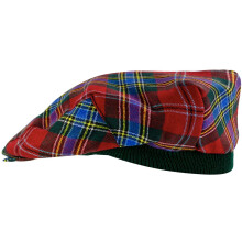 Mens Tartan Flat Cap MacLean of Duart Modern Tartan Plaid Design Mens and Womens One size Elasticated Band Comfort Fit Scottish Made