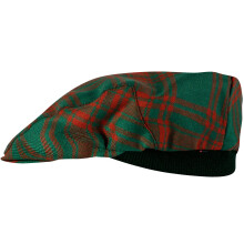 Mens Tartan Flat Cap Menzies Green Ancient Tartan Plaid Design Mens and Womens One size Elasticated Band Comfort Fit Scottish Made