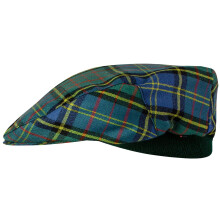 Mens Tartan Flat Cap MacMillan Hunting Ancient Tartan Plaid Design Mens and Womens One size Elasticated Band Comfort Fit Scottish Made