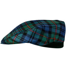 Mens Tartan Flat Cap MacKinlay Ancient Tartan Plaid Design Mens and Womens One size Elasticated Band Comfort Fit Scottish Made