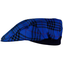 Mens Tartan Flat Cap Morgan Modern Tartan Plaid Design Mens and Womens One size Elasticated Band Comfort Fit Scottish Made