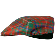 Mens Tartan Flat Cap MacDougall Ancient Tartan Plaid Design Mens and Womens One size Elasticated Band Comfort Fit Scottish Made