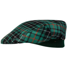 Mens Tartan Flat Cap MacAuley Hunting Ancient Tartan Plaid Design Mens and Womens One size Elasticated Band Comfort Fit Scottish Made