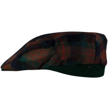 Mens Tartan Flat Cap MacDuff Hunting Modern Tartan Plaid Design Mens and Womens One size Elasticated Band Comfort Fit Scottish Made