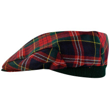 Mens Tartan Flat Cap MacPherson Modern Tartan Plaid Design Mens and Womens One size Elasticated Band Comfort Fit Scottish Made