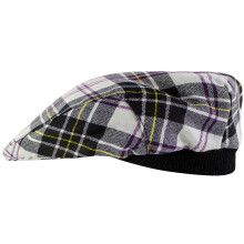 Mens Tartan Flat Cap MacPherson Dress Modern Tartan Plaid Design Mens and Womens One size Elasticated Band Comfort Fit Scottish Made