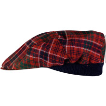 Mens Tartan Flat Cap MacRae Modern Tartan Plaid Design Mens and Womens One size Elasticated Band Comfort Fit Scottish Made