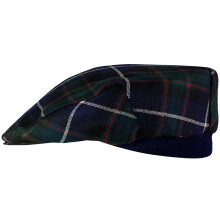 Mens Tartan Flat Cap MacRae Hunting Modern Tartan Plaid Design Mens and Womens One size Elasticated Band Comfort Fit Scottish Made