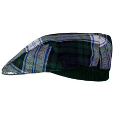 Mens Tartan Flat Cap Black Watch Dress Modern Tartan Plaid Design Mens and Womens One size Elasticated Band Comfort Fit Scottish Made