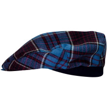 Mens Tartan Flat Cap Royal Canadian Air Force Modern Tartan Plaid Design Mens and Womens One size Elasticated Band Comfort Fit Scottish Made