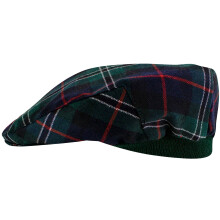 Mens Tartan Flat Cap Rose Hunting Modern Tartan Plaid Design Mens and Womens One size Elasticated Band Comfort Fit Scottish Made