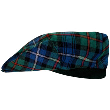 Mens Tartan Flat Cap Robertson Hunting Ancient Tartan Plaid Design Mens and Womens One size Elasticated Band Comfort Fit Scottish Made