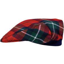 Mens Tartan Flat Cap Ruthven Modern Tartan Plaid Design Mens and Womens One size Elasticated Band Comfort Fit Scottish Made