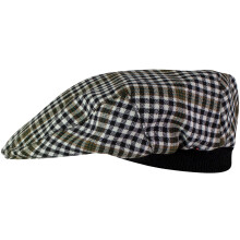 Mens Tartan Flat Cap Burns Check Modern Plaid Design Mens and Womens One size Elasticated Band Comfort Fit Scottish Made