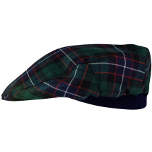 Mens Tartan Flat Cap Russell Modern Tartan Plaid Design Mens and Womens One size Elasticated Band Comfort Fit Scottish Made