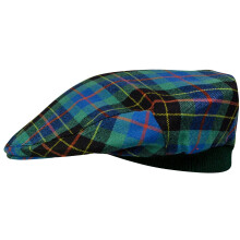 Mens Tartan Flat Cap Brodie Hunting Ancient Tartan Plaid Design Mens and Womens One size Elasticated Band Comfort Fit Scottish Made
