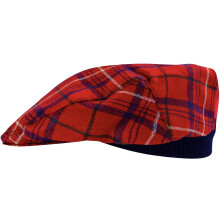 Mens Tartan Flat Cap Rose Modern Tartan Plaid Design Mens and Womens One size Elasticated Band Comfort Fit Scottish Made