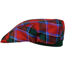 Mens Tartan Flat Cap Sinclair Modern Tartan Plaid Design Mens and Womens One size Elasticated Band Comfort Fit Scottish Made