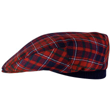 Mens Tartan Flat Cap Cameron of Lochiel Modern Tartan Plaid Design Mens and Womens One size Elasticated Band Comfort Fit Scottish Made