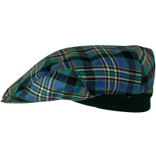Mens Tartan Flat Cap Scott Green Ancient Tartan Plaid Design Mens and Womens One size Elasticated Band Comfort Fit Scottish Made