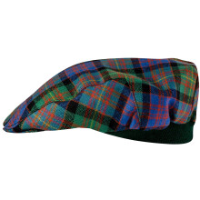 Mens Tartan Flat Cap Carnegie Ancient Tartan Plaid Design Mens and Womens One size Elasticated Band Comfort Fit Scottish Made
