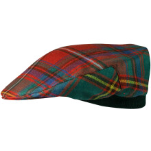Mens Tartan Flat Cap Sommerville Ancient Tartan Plaid Design Mens and Womens One size Elasticated Band Comfort Fit Scottish Made