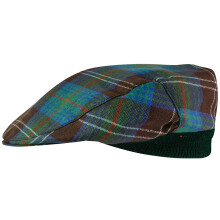 Mens Tartan Flat Cap Chisholm Hunting Ancient Tartan Plaid Design Mens and Womens One size Elasticated Band Comfort Fit Scottish Made