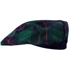 Mens Tartan Flat Cap Shaw Modern Tartan Plaid Design Mens and Womens One size Elasticated Band Comfort Fit Scottish Made