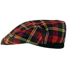Mens Tartan Flat Cap Christie Modern Tartan Plaid Design Mens and Womens One size Elasticated Band Comfort Fit Scottish Made