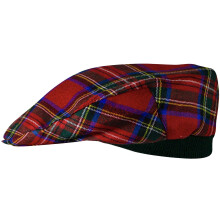 Mens Tartan Flat Cap Stewart Royal Modern Tartan Plaid Design Mens and Womens One size Elasticated Band Comfort Fit Scottish Made