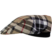 Mens Tartan Flat Cap Thomson Camel Modern Tartan Plaid Design Mens and Womens One size Elasticated Band Comfort Fit Scottish Made