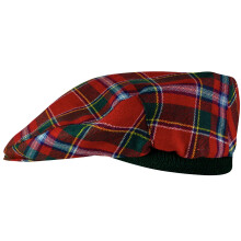 Mens Tartan Flat Cap Drummond of Perth Modern Tartan Plaid Design Mens and Womens One size Elasticated Band Comfort Fit Scottish Made