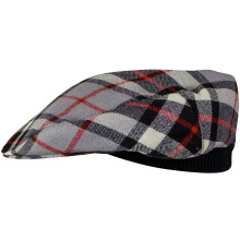 Mens Tartan Flat Cap Thomson Grey Tartan Plaid Design Mens and Womens One size Elasticated Band Comfort Fit Scottish Made