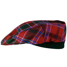 Mens Tartan Flat Cap Dalziel Modern Tartan Plaid Design Mens and Womens One size Elasticated Band Comfort Fit Scottish Made