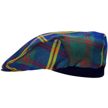 Mens Tartan Flat Cap US Marine Leatherneck USA Tartan Plaid Design Mens and Womens One size Elasticated Band Comfort Fit Scottish Made