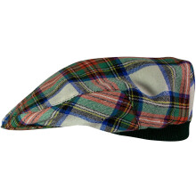 Mens Tartan Flat Cap Stewart Dress Ancient Tartan Plaid Design Mens and Womens One size Elasticated Band Comfort Fit Scottish Made