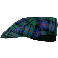Mens Tartan Flat Cap Urquhart Broad Red Ancient Tartan Plaid Design Mens and Womens One size Elasticated Band Comfort Fit Scottish Made