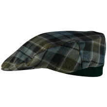 Mens Tartan Flat Cap Graham of Menteith Weathered Tartan Plaid Design Mens and Womens One size Elasticated Band Comfort Fit Scottish Made