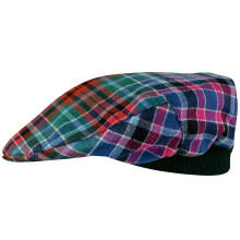 Mens Tartan Flat Cap Gordon Red Ancient Tartan Plaid Design Mens and Womens One size Elasticated Band Comfort Fit Scottish Made