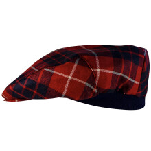 Mens Tartan Flat Cap Hamilton Modern Tartan Plaid Design Mens and Womens One size Elasticated Band Comfort Fit Scottish Made