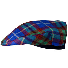 Mens Tartan Flat Cap Edinburgh City Tartan Plaid Design Mens and Womens One size Elasticated Band Comfort Fit Scottish Made