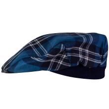 Mens Tartan Flat Cap Earl of St Andrews Modern Tartan Plaid Design Mens and Womens One size Elasticated Band Comfort Fit Scottish Made